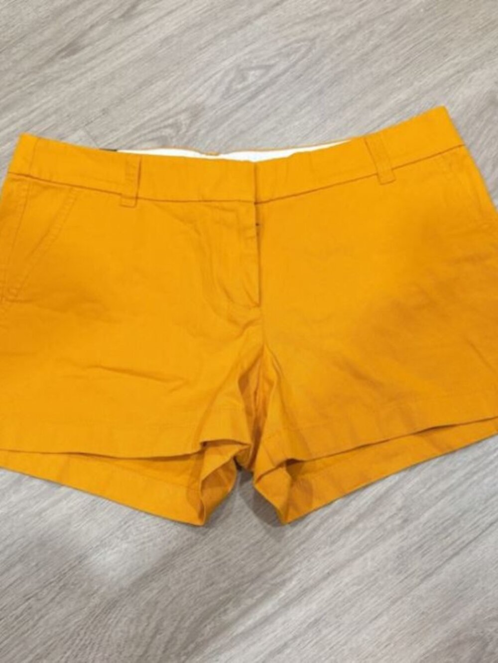 J CREW BRIGHT YELLOW BROKEN-IN COTTON CHINO SHORTS
